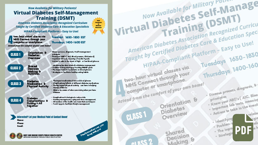 Partial image of the Virtual Diabetes Self-Management Training Class Informational Poster